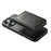 SUTENI H19 For iPhone 16 Pro Max Magnetic Case Waxy Texture Card Slots Leather Back Phone Cover - Black - 6