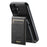 SUTENI H19 For iPhone 16 Magnetic Case Waxy Texture Card Slots Leather Back Phone Cover - Black - 1