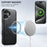 SUTENI H19 For iPhone 16 Magnetic Case Waxy Texture Card Slots Leather Back Phone Cover - Black - 7