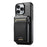 SUTENI H19 For iPhone 16 Pro Max Magnetic Case Carbon Fiber Texture Leather Back Cover with Card Bag - 2
