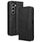 For Infinix Hot 50 Pro 4G X6881 Leather Case Wallet Stand Retro Texture Phone Cover - Black - 1