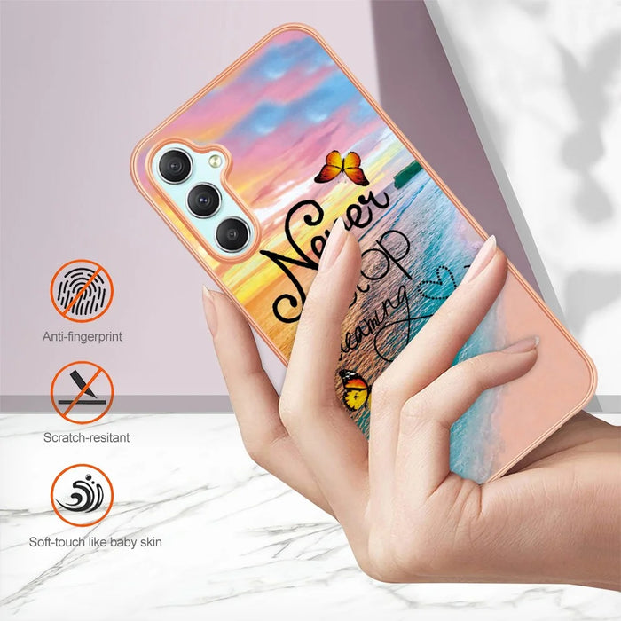 For Samsung Galaxy A16 4G / Galaxy A16 5G Case with IMD Marble Flower Pattern TPU Mobile Back Cover  - Never Stop Dreaming - 3
