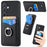 For Samsung Galaxy S25+ Case Card Slots Ring Holder Kickstand Phone Cover - Black - 1