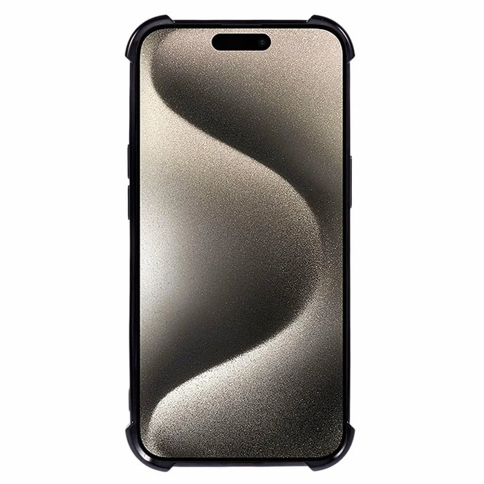 For iPhone 15 Plus Case Glitter TPU Phone Cover Reinforced Corners - Black - 2