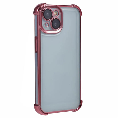 For iPhone 15 Plus Case Reinforced Corners TPU Clear Back Cover - Pink - 1