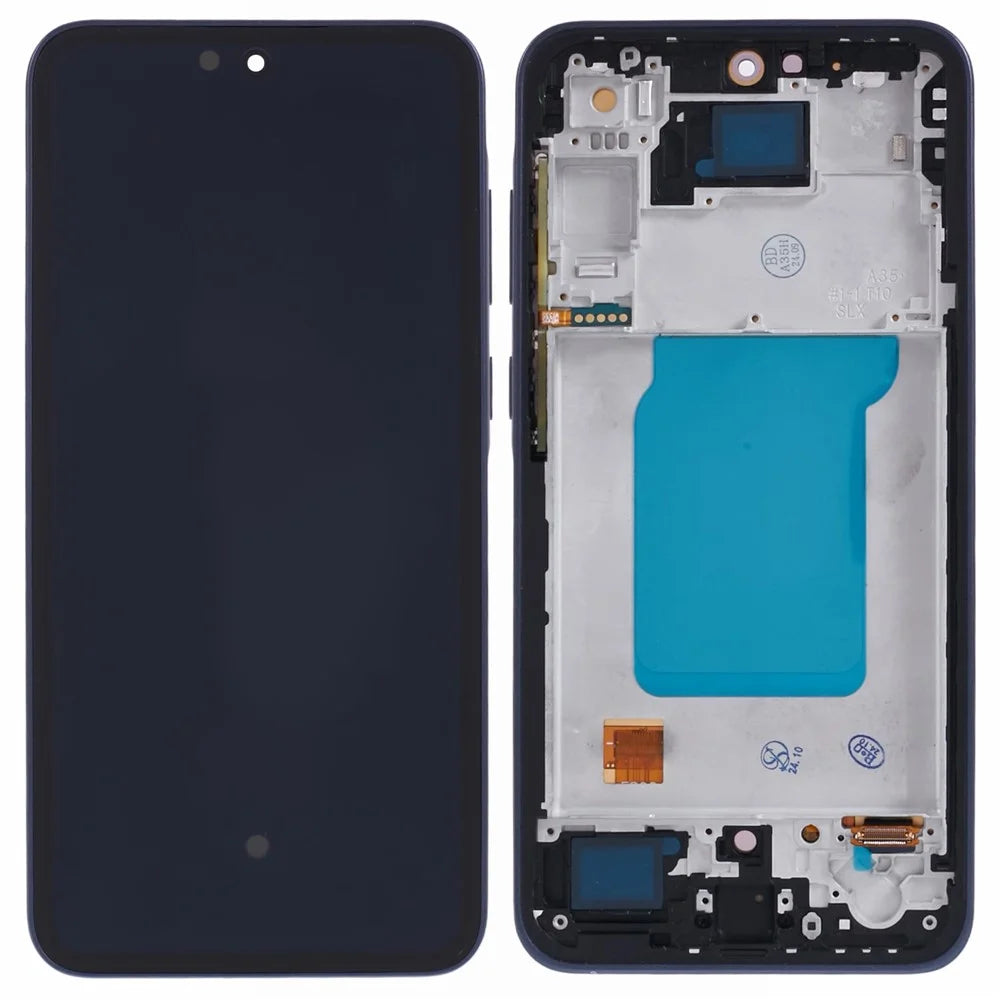 For Samsung Galaxy A35 5G A356 Grade C OLED Screen and Digitizer Assembly + Frame (Without Logo) - Dark Blue - 1