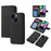 For iPhone 14 Cross Texture Wallet Stand Leather Protective Cover Detachable TPU Back Case - Black - 1
