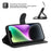 For iPhone 14 Cross Texture Wallet Stand Leather Protective Cover Detachable TPU Back Case - Black - 2