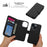 For iPhone 14 Cross Texture Wallet Stand Leather Protective Cover Detachable TPU Back Case - Black - 4