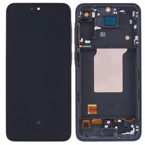 For Samsung Galaxy A55 5G A556 Grade C OLED Screen and Digitizer Assembly + Frame (Without Logo) - Dark Blue - 1