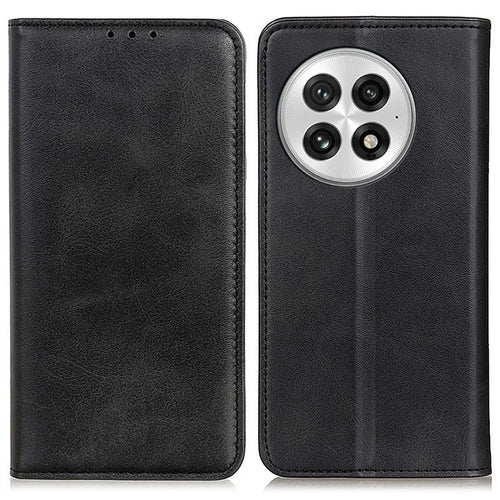 For OnePlus 13 Case Split Leather Flip Wallet Phone Cover - Black - 1
