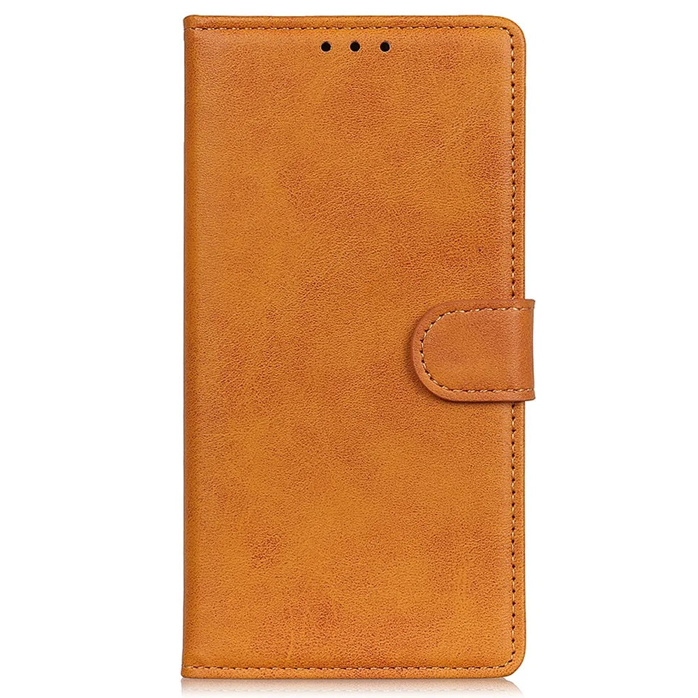 For Google Pixel 9a Stand Wallet Case Cowhide Texture Leather Phone Cover - Brown - 6