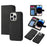 For iPhone 14 Pro Max Cross Texture Flodable Stand Leather Wallet Cover Detachable TPU Protective Case - Black - 1