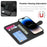 For iPhone 14 Pro Max Cross Texture Flodable Stand Leather Wallet Cover Detachable TPU Protective Case - Black - 3