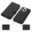 For iPhone 14 Pro Max Cross Texture Flodable Stand Leather Wallet Cover Detachable TPU Protective Case - Black - 4