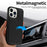 For iPhone 14 Pro Max Cross Texture Flodable Stand Leather Wallet Cover Detachable TPU Protective Case - Black - 6