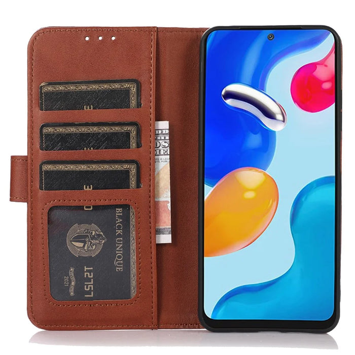 For OnePlus 13 Case Cowhide Texture Leather Wallet Phone Cover with Stand - Brown - 2