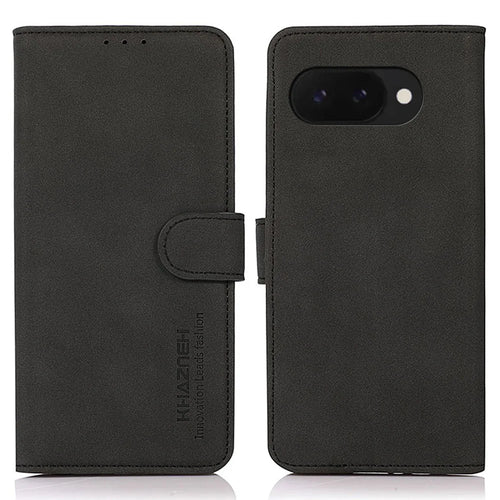 KHAZNEH For Google Pixel 9a Stand Case PU Leather Wallet Phone Cover - Black - 1