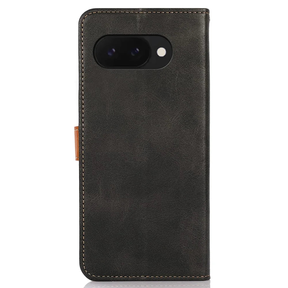 KHAZNEH For Google Pixel 9a Wallet Phone Case Stand Leather Flip Cover - Black - 7