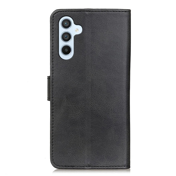 For Samsung Galaxy A36 5G Stand Wallet Case Cowhide Texture Leather Phone Cover - Black - 6