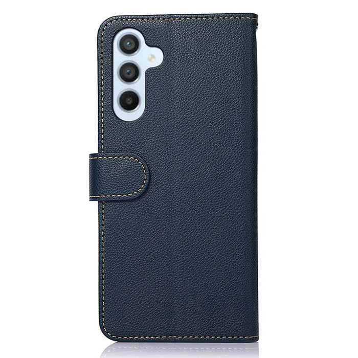 KHAZNEH For Samsung Galaxy A36 5G Case RFID Blocking Wallet Litchi Texture PU Leather Phone Cover - Blue - 7