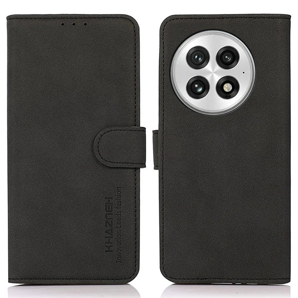 KHAZNEH For OnePlus 13 Stand Case PU Leather Wallet Phone Cover - Black - 1