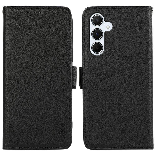ABEEL For Samsung Galaxy A16 5G  /  4G Case Litchi Texture Leather RFID Blocking Phone Cover - Black - 1