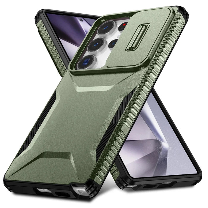 For Samsung Galaxy S25 Ultra Case Camshield TPU+PC Phone Cover Non-Slip Side Edge - Green - 2