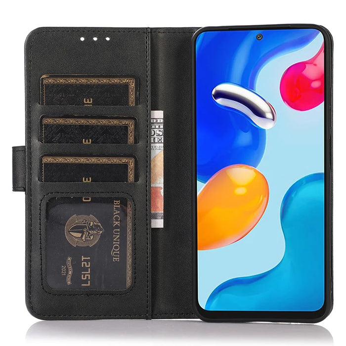 For Samsung Galaxy A36 5G Case Cowhide Texture Leather Wallet Phone Cover with Stand - Black - 2