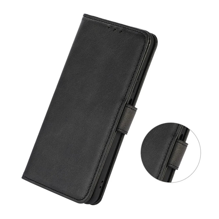 For Samsung Galaxy A36 5G Case Cowhide Texture Leather Wallet Phone Cover with Stand - Black - 4