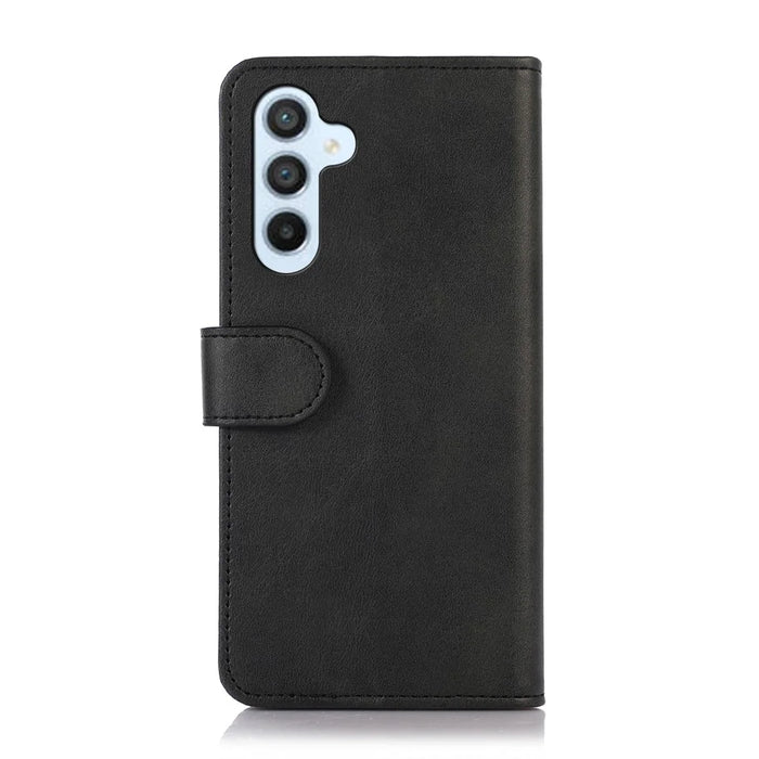 For Samsung Galaxy A36 5G Case Cowhide Texture Leather Wallet Phone Cover with Stand - Black - 7