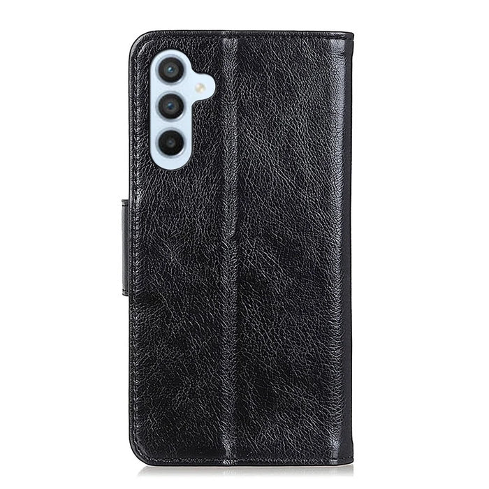 For Samsung Galaxy A36 5G Case Nappa Texture Split Leather Wallet Phone Cover - Black - 7