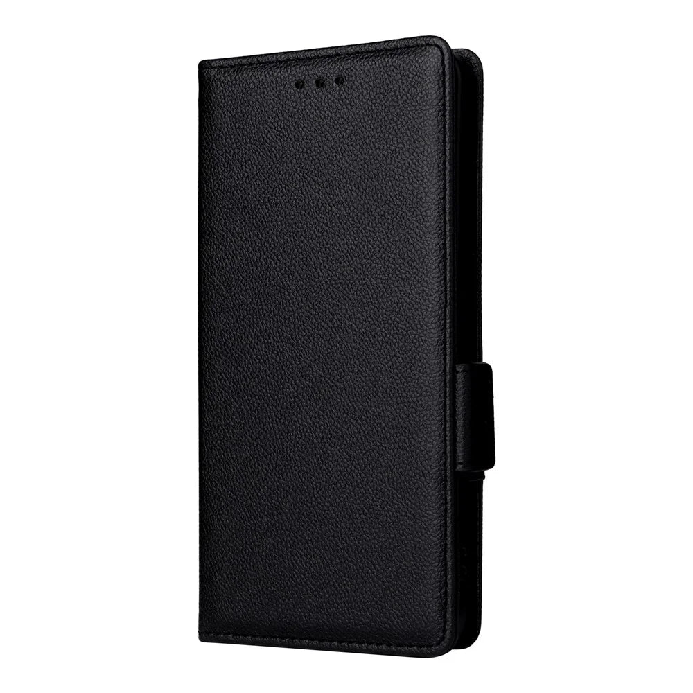 For vivo Y19s 4G / Y29 5G Case with Wrist Strap Litchi Texture PU Leather Wallet Phone Cover - Black - 7