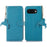 For Google Pixel 9a Case RFID Blocking Genuine Cow Leather Phone Cover Litchi Texture - Blue - 1