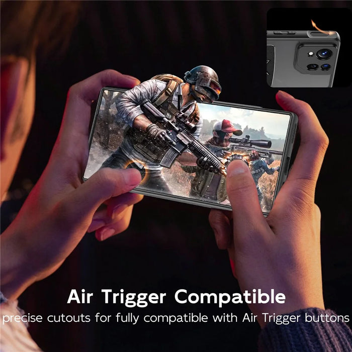 For Asus ROG Phone 8 Pro 5G / Phone 8 5G Shield Heat Dissipation Phone Case Liquid Silicone+PC Back Cover - Black - 3