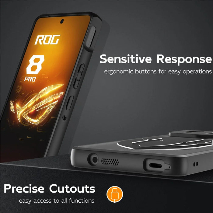 For Asus ROG Phone 8 Pro 5G / Phone 8 5G Shield Heat Dissipation Phone Case Liquid Silicone+PC Back Cover - Black - 4