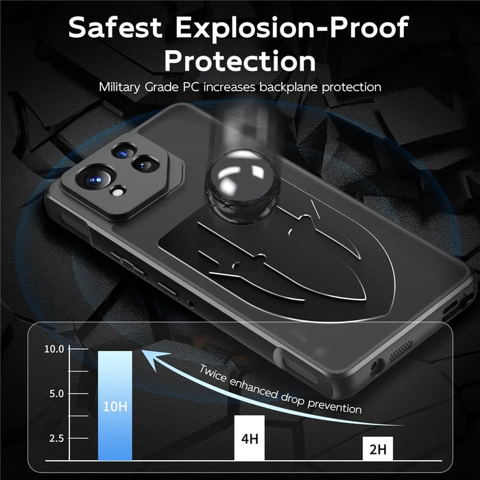 For Asus ROG Phone 8 Pro 5G / Phone 8 5G Shield Heat Dissipation Phone Case Liquid Silicone+PC Back Cover - Black - 5