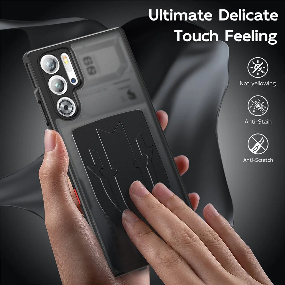 For ZTE nubia Red Magic 9 Pro 5G Shield Heat Dissipation Phone Case Liquid Silicone+PC Back Cover - Black - 4