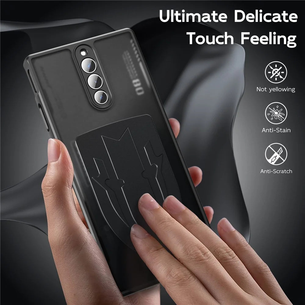 For ZTE nubia Red Magic 8 Pro 5G Shield Heat Dissipation Phone Case Liquid Silicone+PC Back Cover - Black - 4