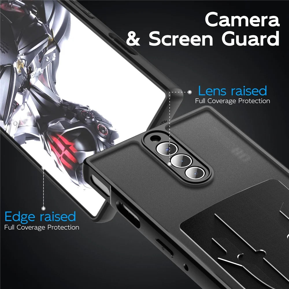 For ZTE nubia Red Magic 8 Pro 5G Shield Heat Dissipation Phone Case Liquid Silicone+PC Back Cover - Black - 7