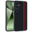For Samsung Galaxy S24 FE Case Leather+PC Hard Phone Cover Carbon Fiber Texture - Black / Red - 1
