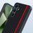 For Samsung Galaxy S24 Case Leather+PC Hard Phone Cover Carbon Fiber Texture - Black / Red - 5