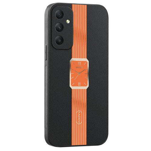 KADEM For Samsung Galaxy A35 5G Case Leather+TPU+Acrylic Anti-Scratch Phone Cover - Orange - 1