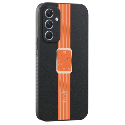 KADEM For Samsung Galaxy A55 5G Case Leather+TPU+Acrylic Anti-Scratch Phone Cover - Orange - 1