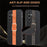 KADEM For Samsung Galaxy S24 FE Case Leather+TPU+Acrylic Anti-Scratch Phone Cover - Orange - 3