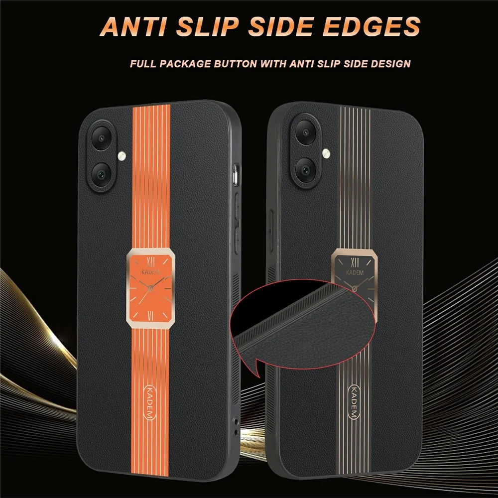KADEM For Samsung Galaxy A06 4G Case Leather+TPU+Acrylic Anti-Scratch Phone Cover - Orange - 3