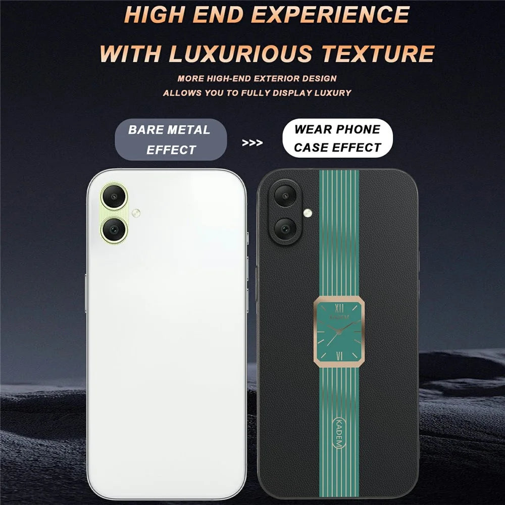KADEM For Samsung Galaxy A06 4G Case Leather+TPU+Acrylic Anti-Scratch Phone Cover - Orange - 5
