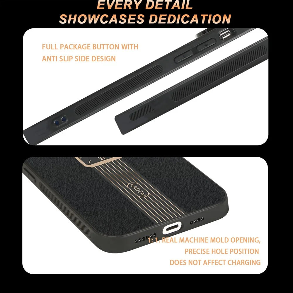 KADEM For Samsung Galaxy A06 4G Case Leather+TPU+Acrylic Anti-Scratch Phone Cover - Orange - 6