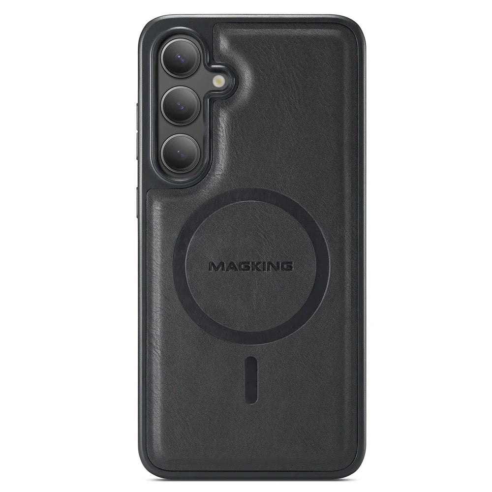 MAGKING K1 Series For Samsung Galaxy S24+ Magnetic Case PC+TPU+PU Phone Cover with Card Holder - Black - 4