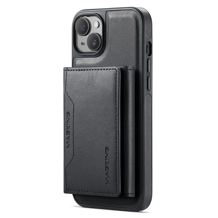 MAGKING K2 Series For iPhone 15 Case Compatible with MagSafe PC+TPU+PU Phone Cover - Black - 2